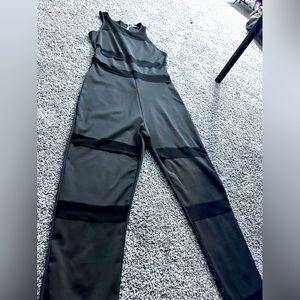 Sexy mesh see through casual jumpsuit